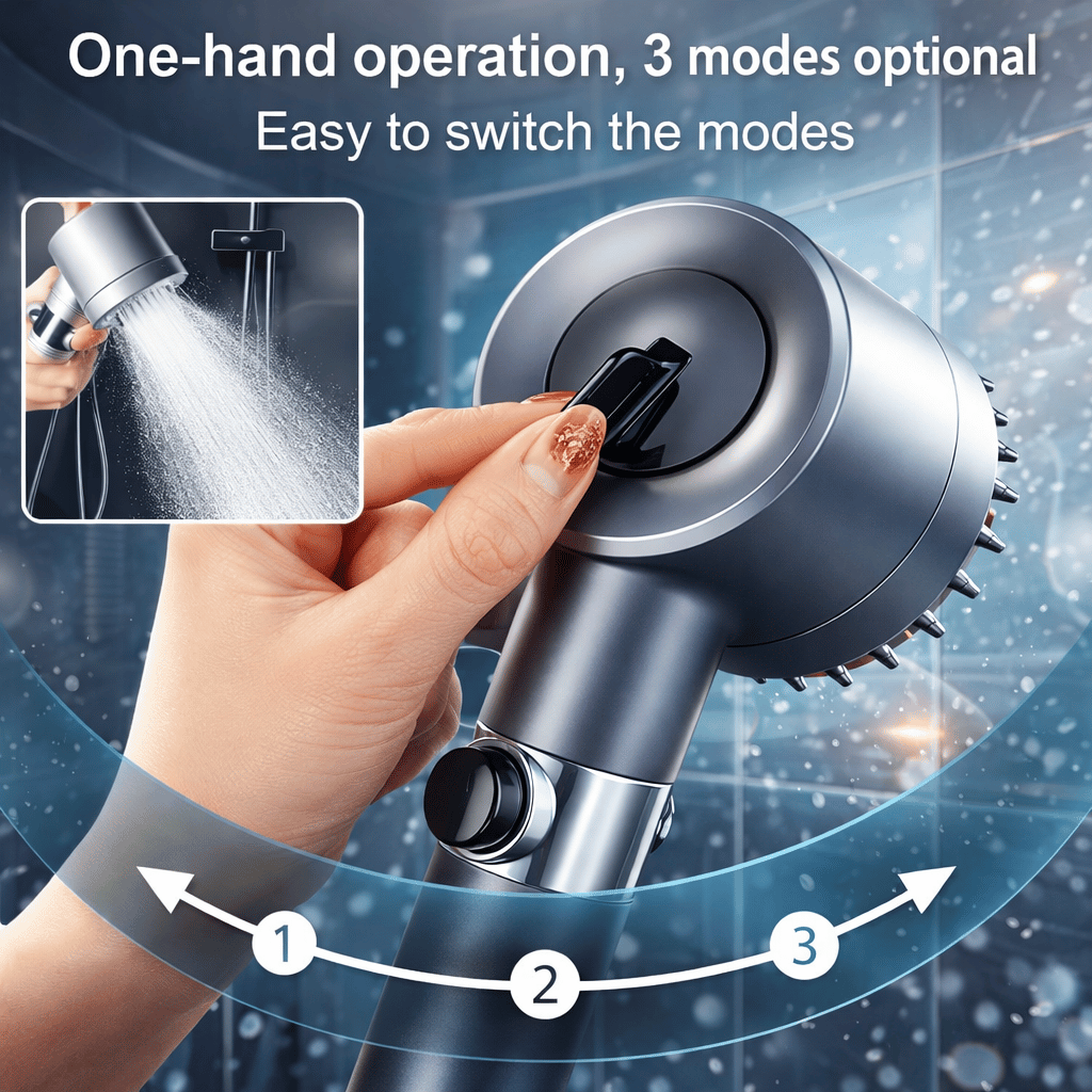 Emirtrove 3 in 1 Modes Shower Head