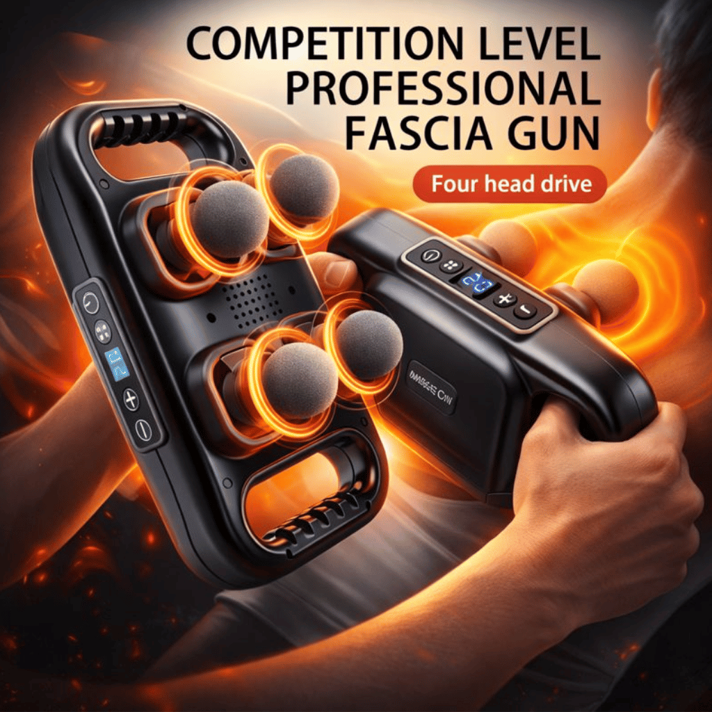 4 Head Massage Gun for Back, Shoulders, Legs, & Muscle Pain Relief Massage Machine