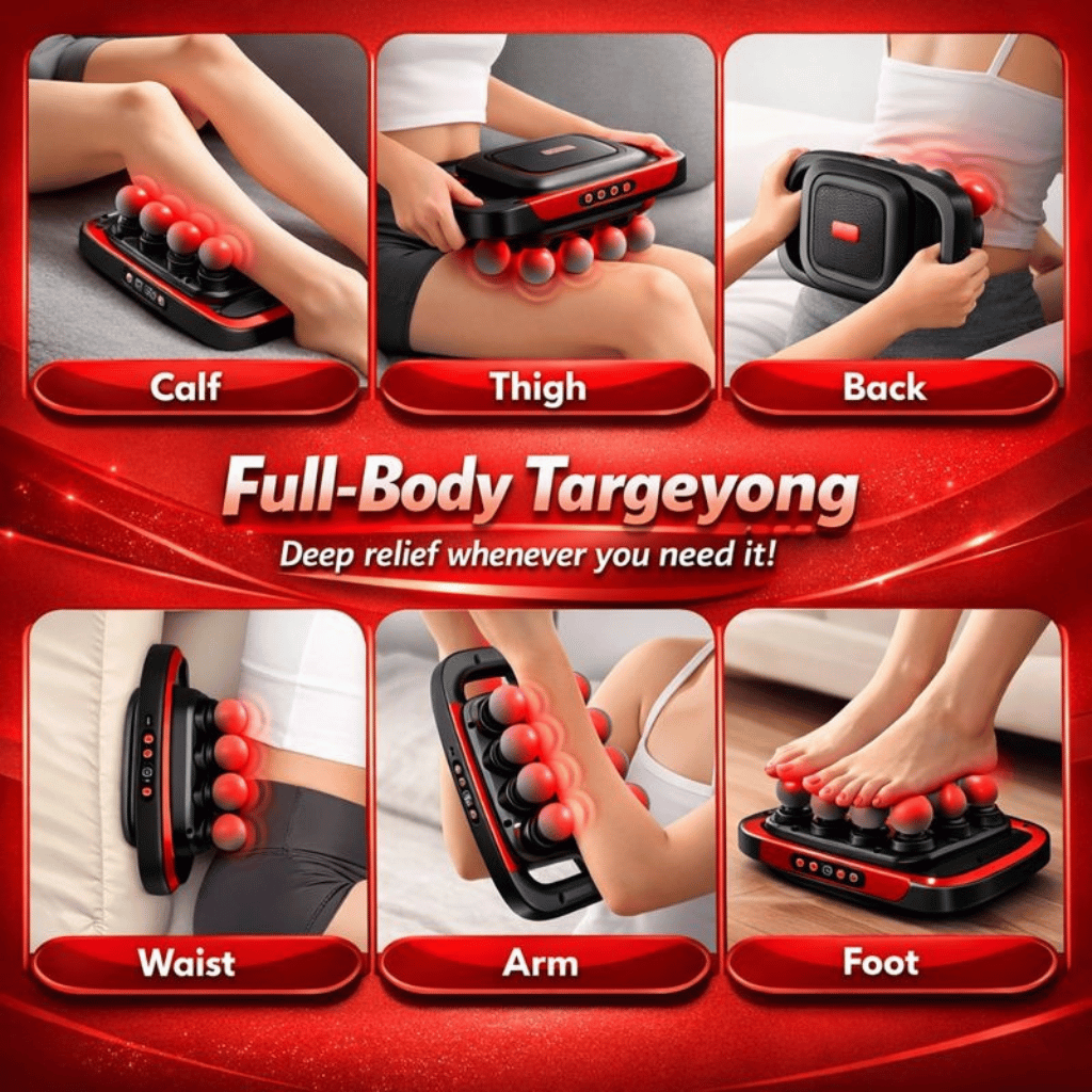 Emirtrove 8 Head Massage Gun for Back, Shoulders, Legs, & Muscle Pain Relief Massage Machine