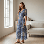 Elegant Floral Print Chic Dress