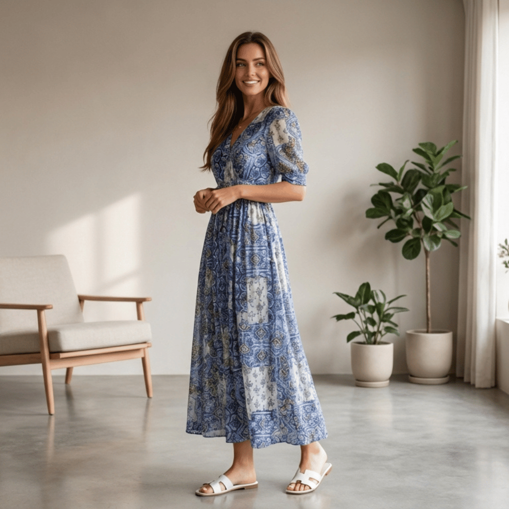 Elegant Floral Print Chic Dress