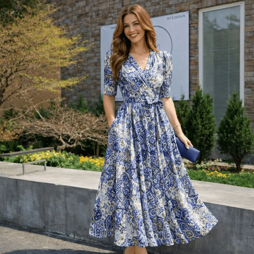 Elegant Floral Print Chic Dress