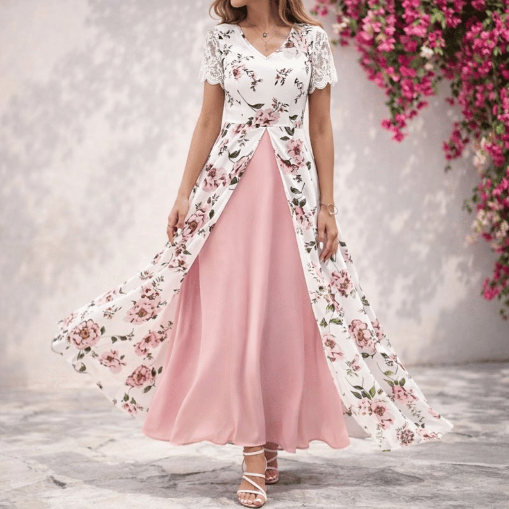 Elegant Long Sleeveless Dress With A Slit