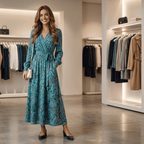 French Style Cinched Chiffon Maxi Dress