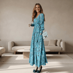 French Style Cinched Chiffon Maxi Dress