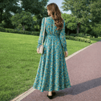 French Style Cinched Chiffon Maxi Dress