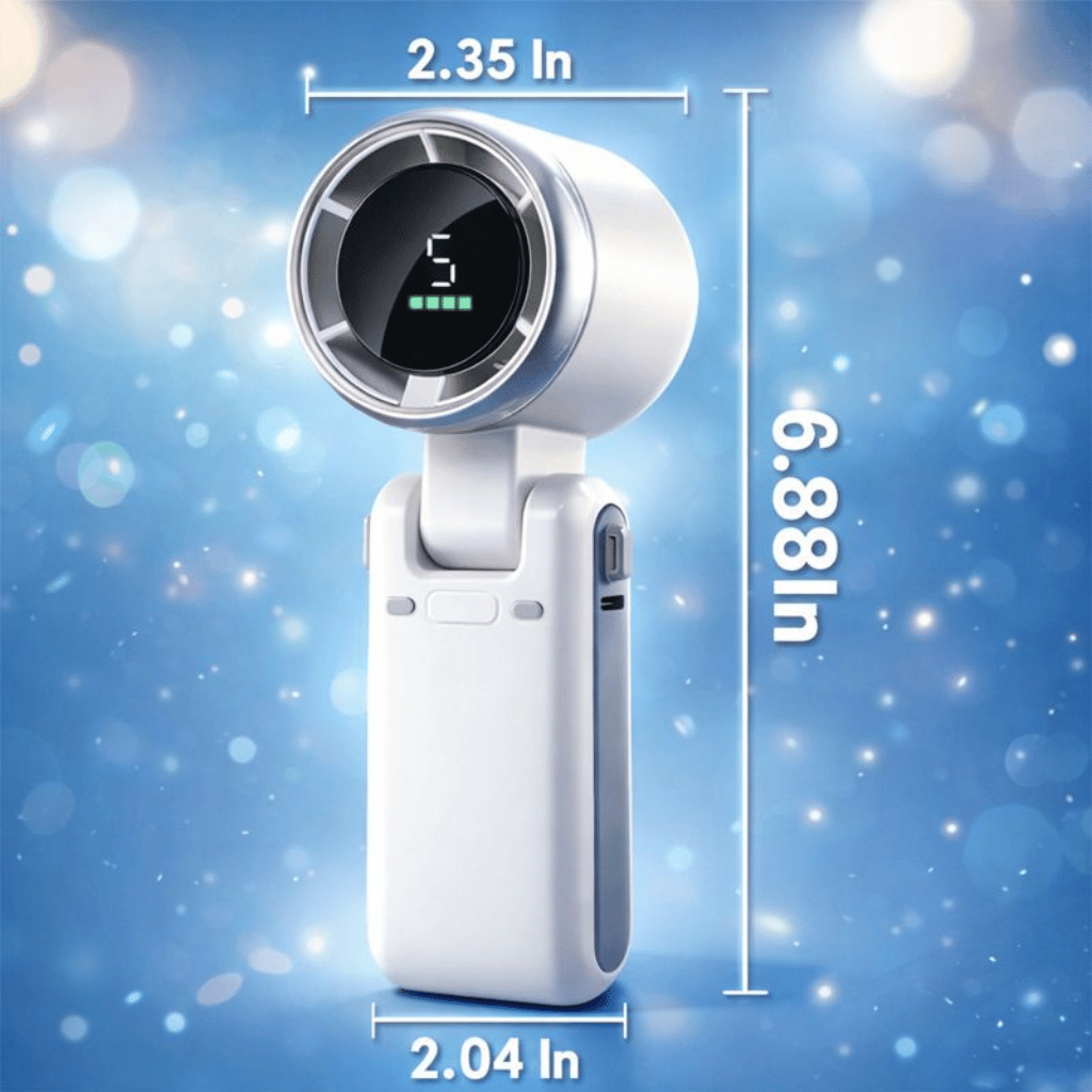 Handheld Fan USB Rechargeable Fan Long Cooling Time 5 Speed Long Battery for Travel/Outdoor Use