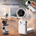 مروحة يدوية قابلة لإعادة الشحن عبر منفذ USB، تبرد لفترة طويلة، مزودة بخمس سرعات وبطارية تدوم طويلاً، مثالية للسفر والاستخدام الخارجي.