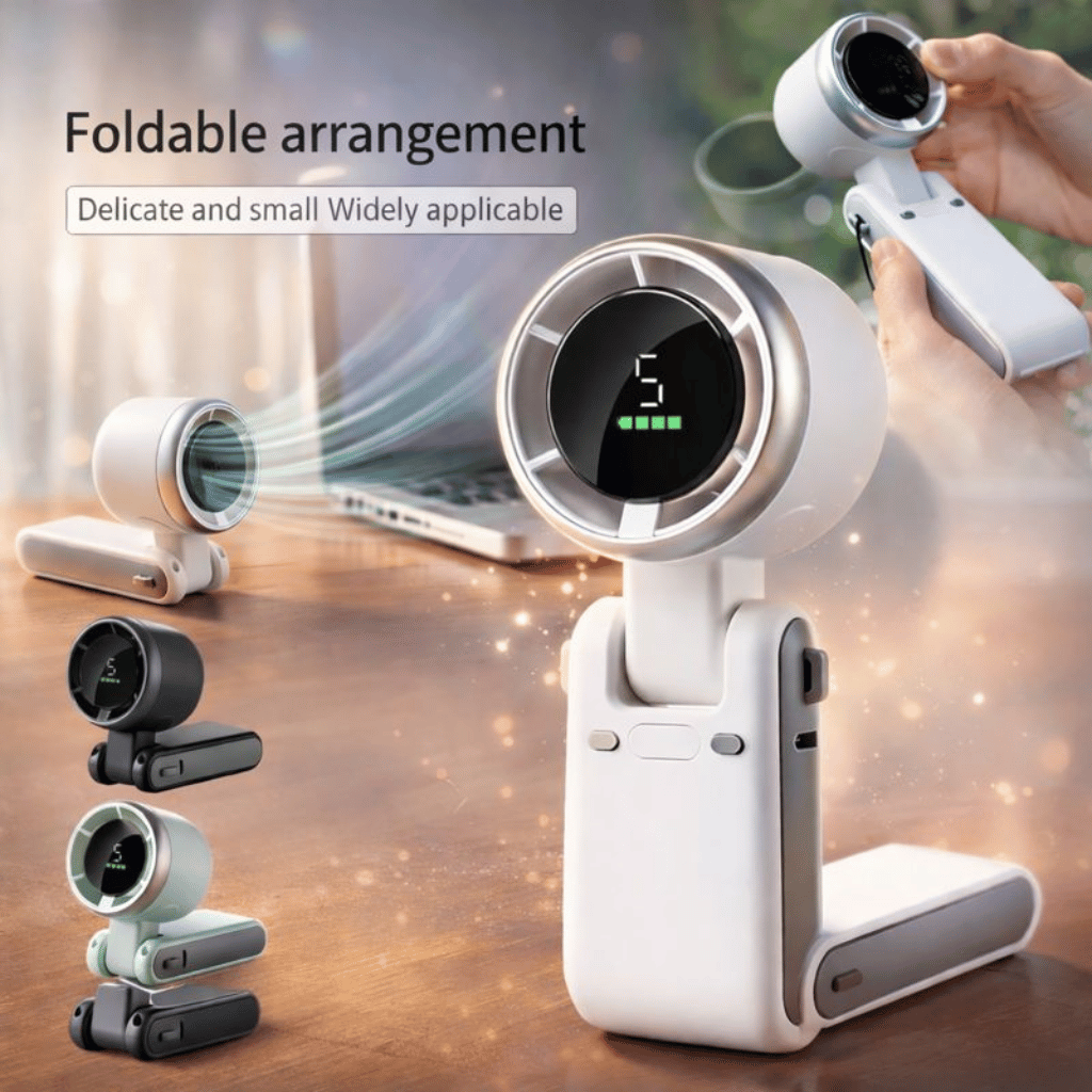 Handheld Fan USB Rechargeable Fan Long Cooling Time 5 Speed Long Battery for Travel/Outdoor Use