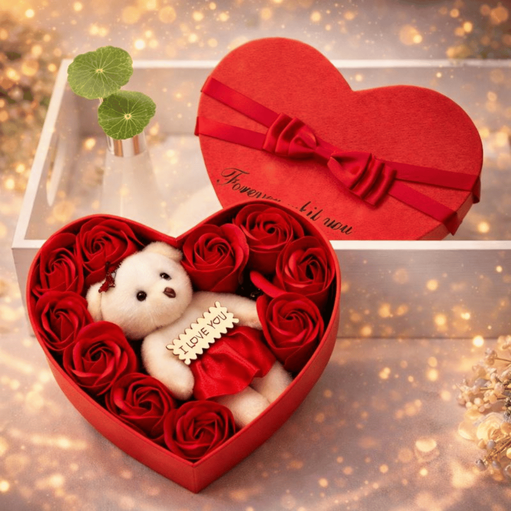 Heart-Shaped Flower Gift Box