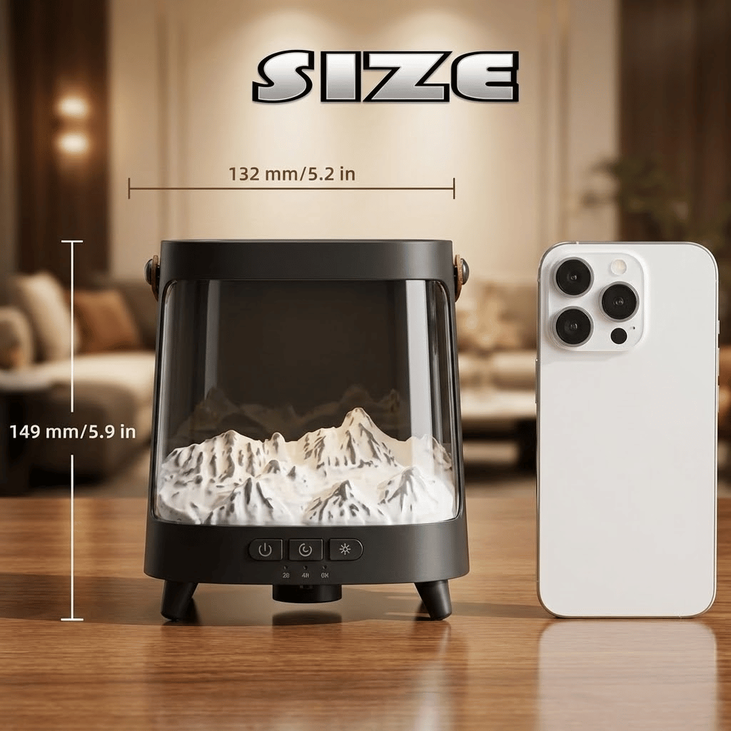 LED Flame Diffuser & Mountain Sand Art Lamp – Relaxing Decor | EmirTrove