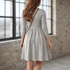 Mid-length Knitted Dress With Pockets On Both Sides
