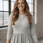 Mid-length Knitted Dress With Pockets On Both Sides