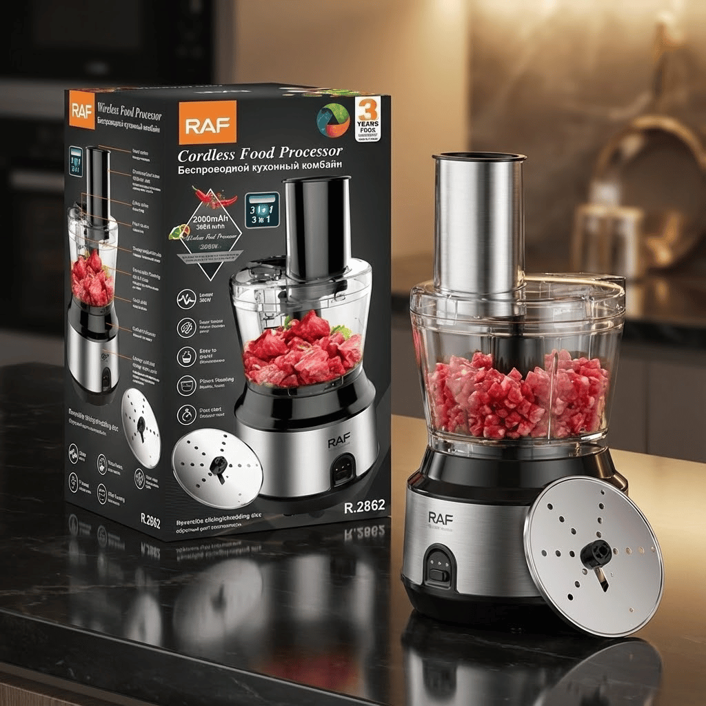 RAF Quality 2 in 1 Rechargeable Blender Yam Pounder Shredded FuFu Machine Chopper Multifunctional Food Processor