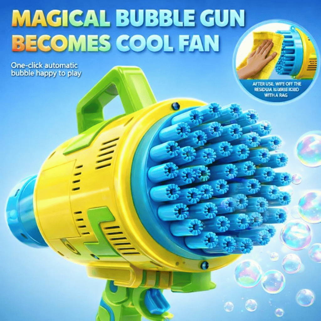 Rocket Electric Bubble Gun – 48-Hole Bubble Blaster Toy