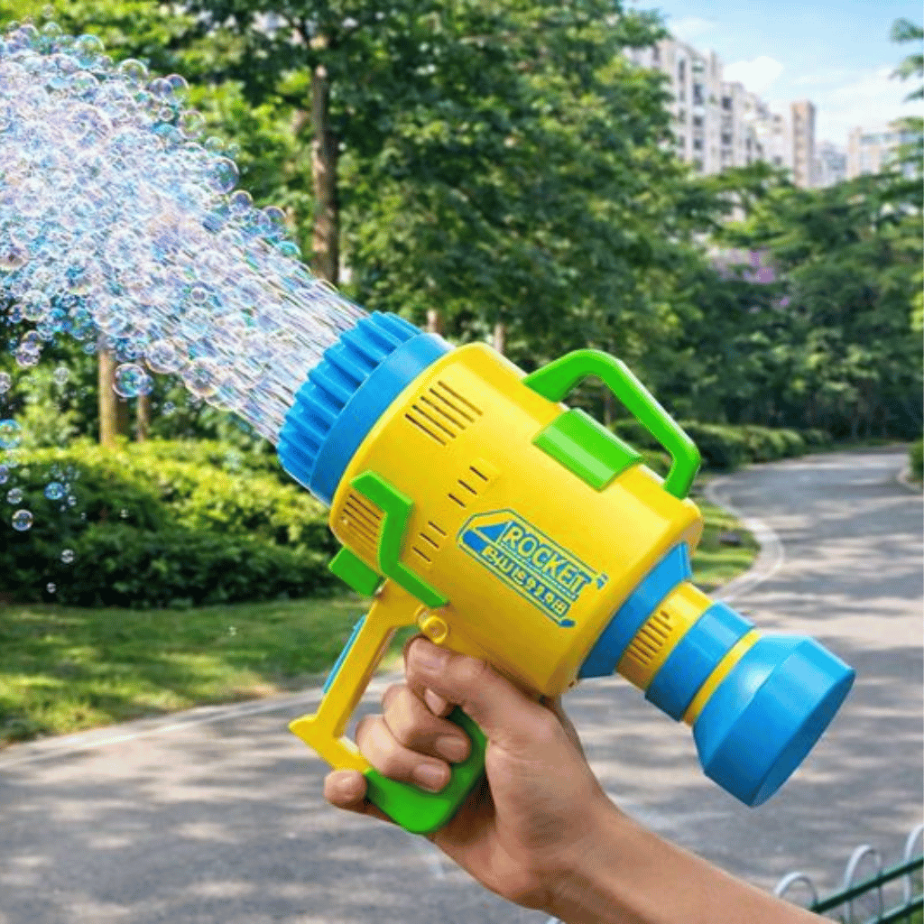 Rocket Electric Bubble Gun – 48-Hole Bubble Blaster Toy