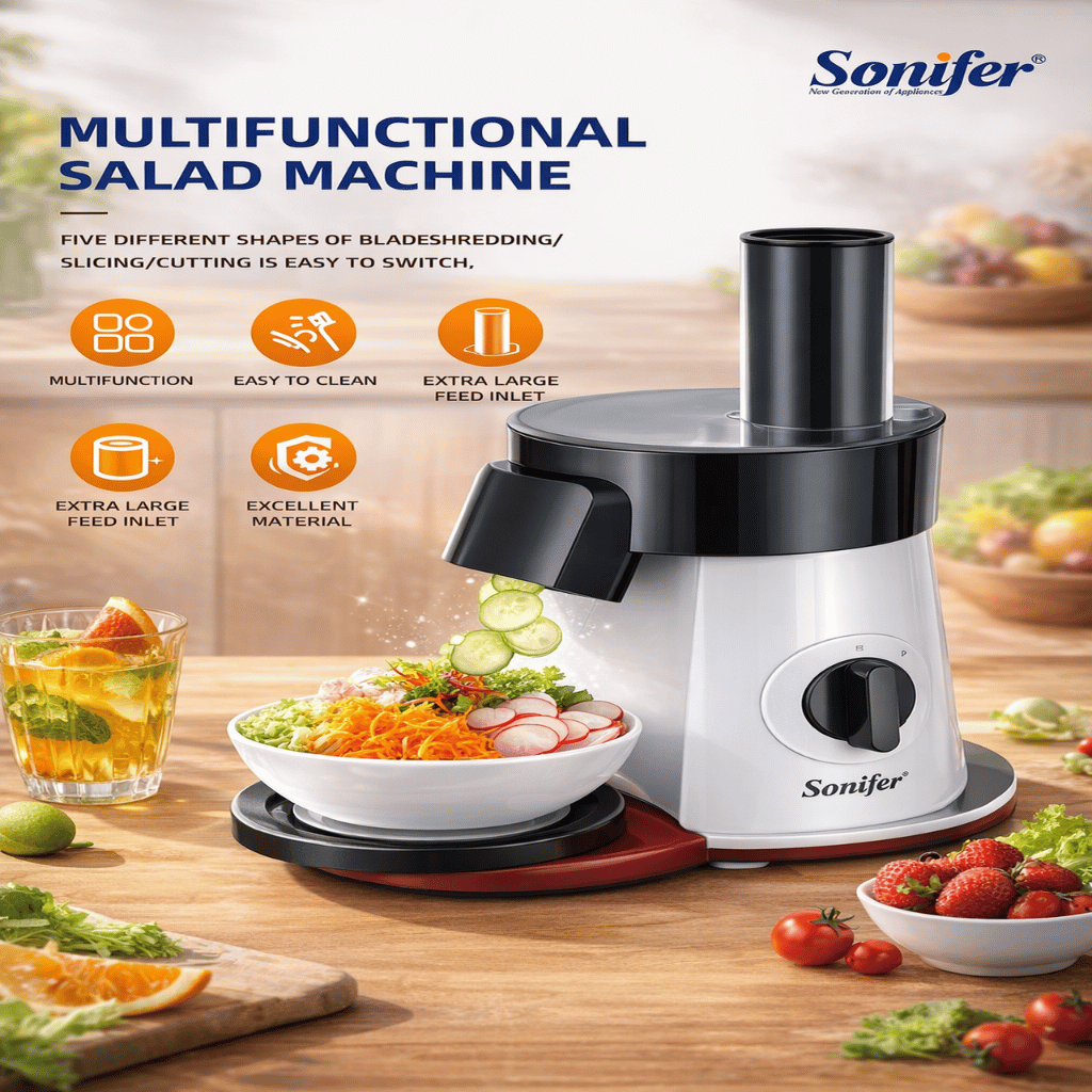 Sonifer - 5-in-1 Electric Salad Maker Slicer & Shredder for Veggies | EmirTrove