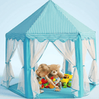 Sutekus Kids Play Tent – Hexagon Indoor/Outdoor Playhouse with Mesh Curtains | EmirTrove