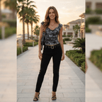 V-neck Lace-waist Vintage Slimming Vest