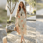 Women's Cotton And Linen Improved Qipao Dress With Stand Collar