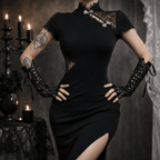 Women's Slim-fit Patchwork Cheongsam Dress