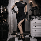 Women's Slim-fit Patchwork Cheongsam Dress